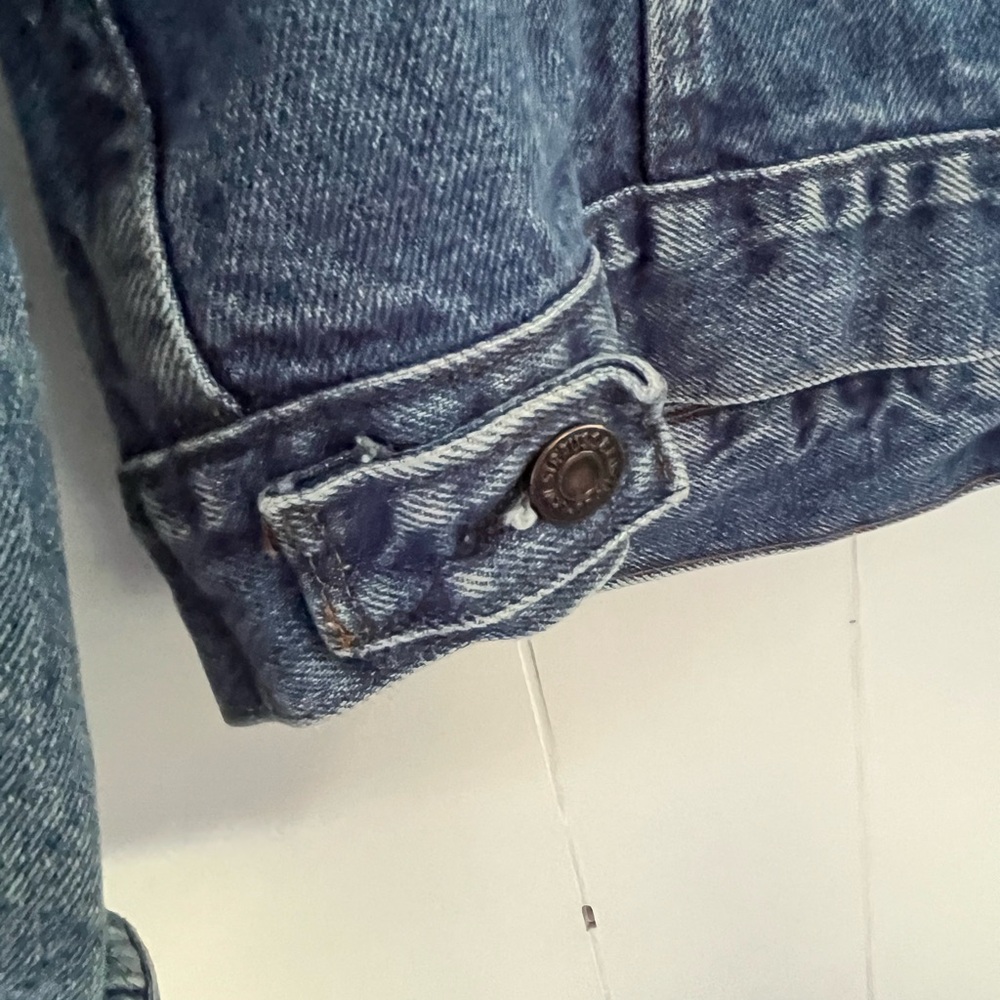 Levis Mens 42R Denim Trucker Jacket 506-0214 Distressed Grunge Punk Rock 80s USA - Picture 8 of 11
